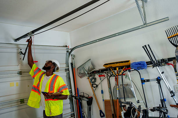 Professional Garage Door Panel Replacement technician working in Garrett, WA